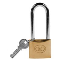 Tri-Circle hangslot lange hals 32 mm messing/staal zilver/goud - thumbnail