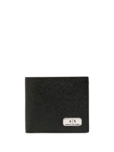 Armani Exchange portefeuille pliant à plaque logo - Noir