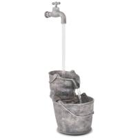 Waterornament met kraan en emmers polyresin