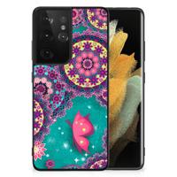 Samsung Galaxy S21 Ultra Leuk Telefoonhoesje Cirkels en Vlinders Samsung Galaxy S21 Ultra Leuk Telefoonhoesje Cirkels en Vlinders