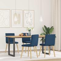 Eetkamerstoelen 4 st stof blauw