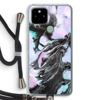 Pastel zwart: Pixel 5 Transparant Hoesje met koord