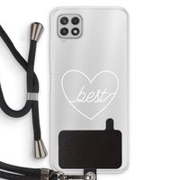 Best heart pastel: Samsung Galaxy A22 4G Transparant Hoesje met koord