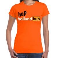 Verkleed T-shirt voor dames - hup holland hub - oranje - EK/WK voetbal supporter - Nederland