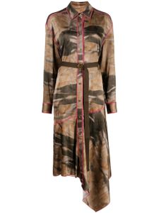 Diesel robe-chemise à design asymétrique - Marron