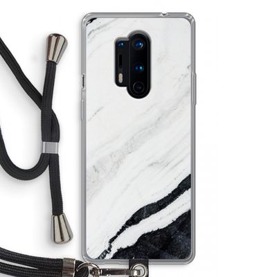 Elegante marmer: OnePlus 8 Pro Transparant Hoesje met koord