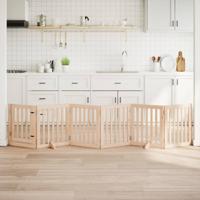 VidaXL Hondenhek met deur opvouwbaar 6 panelen 300 cm populierenhout