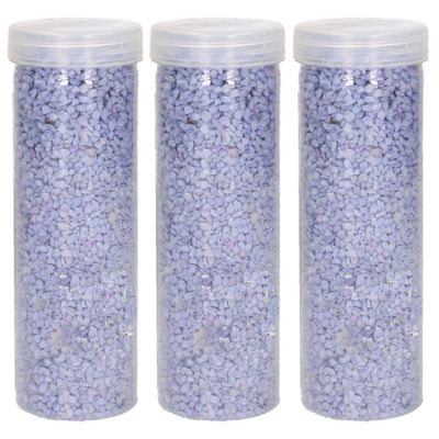 3x busjes grof decoratie zand/kiezels lila 500 gram