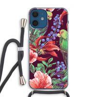 Papegaaien: iPhone 12 Transparant Hoesje met koord