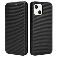 iPhone 13 Mini Flip Case - Koolstofvezel - Zwart - thumbnail