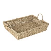 HI dienblad - zeegras - 48 x 36 x 11 cm - beige - serveertray - Hoge opstaande rand