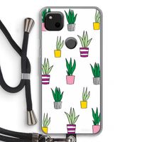 Sanseveria: Pixel 4a Transparant Hoesje met koord Sanseveria: Pixel 4a Transparant Hoesje met koord