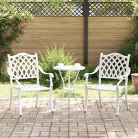 Tuinstoel 2 pcs Wit 56 x 55 x 92.5cm Aluminium