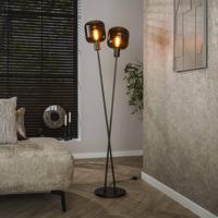 LifestyleFurn Vloerlamp 'Gill' 2-lamps, kleur Sienna brown