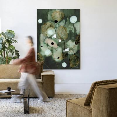 Urban Cotton Wandkleed 'Forest Flower' 145 x 190cm in Frame - black