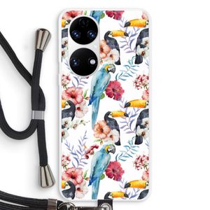 Bloemen tukan: Huawei P50 Transparant Hoesje met koord