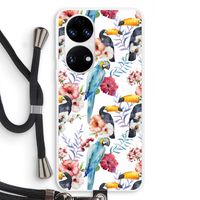 Bloemen tukan: Huawei P50 Transparant Hoesje met koord