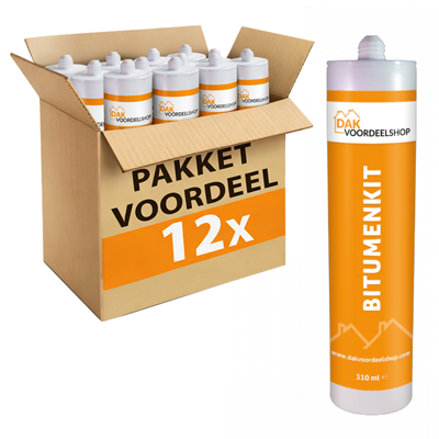 12 stuks Bitumenkit 310 ml - pakketvoordeel 12 stuks Bitumenkit 310 ml - pakketvoordeel