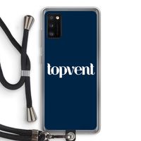 Topvent Navy: Samsung Galaxy A41 Transparant Hoesje met koord