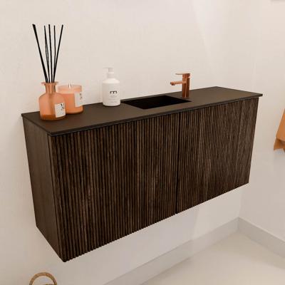 Toiletmeubel Mondiaz Joya | 90 cm | Meubelkleur Walnut | Faye wastafel Urban Midden | 1 kraangat Toiletmeubel Mondiaz Joya | 90 cm | Meubelkleur Walnut | Faye wastafel Urban Midden | 1 kraangat