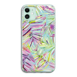 Tropical Palms Blue: iPhone 11 Transparant Hoesje