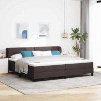 Boxspringbed met matras Donkerbruin 200 x 200 cm Stof