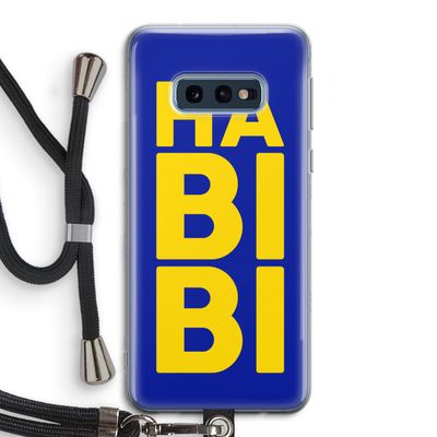 Habibi Blue: Samsung Galaxy S10e Transparant Hoesje met koord
