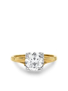 Pragnell Vintage bague Solitaire en or 14ct pavée de diamants