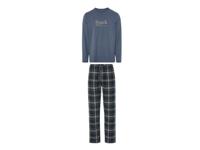 LIVERGY Heren flanellen pyjama (Blauw, S)