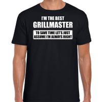 The best grillmaster - always right t-shirt cadeau barbecue chef zwart heren 2XL  -