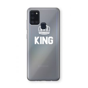 King zwart: Samsung Galaxy A21s Transparant Hoesje