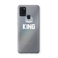 King zwart: Samsung Galaxy A21s Transparant Hoesje