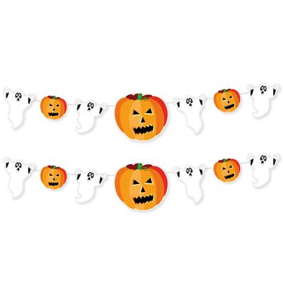 Set van 2x stuks halloween/horror thema spoken/pompoenen slinger 1,6 meter