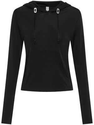 Dion Lee hoodie Lustrous Shrunken à lien de resserrage - Noir