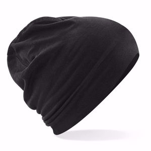 Katoenen sport beanie zwart voor volwassenen