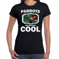 T-shirt parrots are serious cool zwart dames - papegaaien/ papegaai shirt