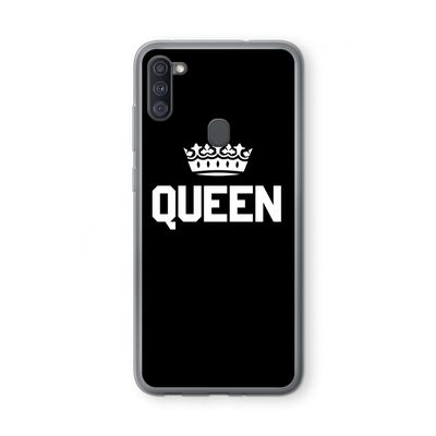 Queen zwart: Samsung Galaxy A11 Transparant Hoesje
