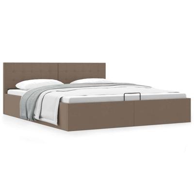 Bedframe met hydraulische opslag stof taupe 160x200 cm