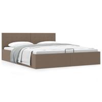 Bedframe met hydraulische opslag stof taupe 160x200 cm