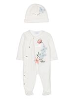 Roberto Cavalli Junior lot pyjama-bonnet en coton à fleurs - Blanc