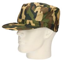 Guirca Carnaval verkleed Soldaten hoed/cap - camouflage groen - volwassenen - Militairen/leger thema   -