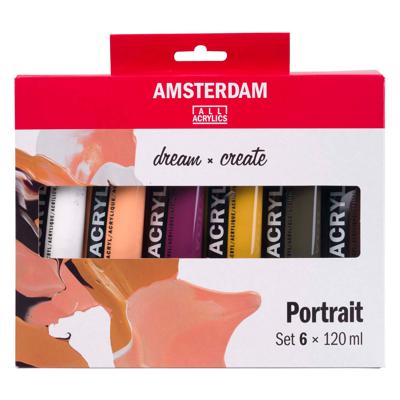 Bruynzeel Amsterdam standard series acrylverf portret set 120ml, 6dlg.