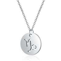 Sterrenbeeld Steenbok Dames Ketting Zilverkleurig Ronde Hanger