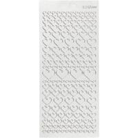 Stickers, harten, vel 10x23 cm, zilver, 1 vel