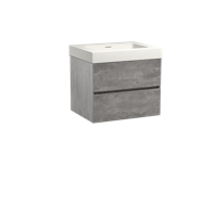 Storke Edge zwevend badmeubel 65 x 52 cm beton donkergrijs met Mata High enkele wastafel in mat witte solid surface - thumbnail