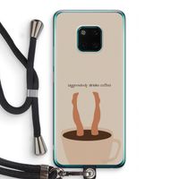 Aggressively drinks coffee: Huawei Mate 20 Pro Transparant Hoesje met koord