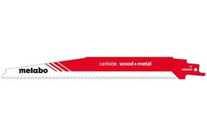 Metabo Accessoires Reciprozaagblad HM | "Carbide Wood + Metal"| 225x6-8 TPI | S1156XHM | ( 1st.) - 626560000