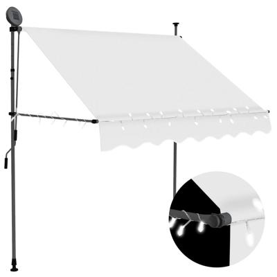 Luifel handmatig uitschuifbaar met LED 100 cm crmekleurig