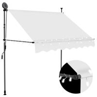 Luifel handmatig uitschuifbaar met LED 100 cm crmekleurig