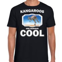 Dieren kangoeroe t-shirt zwart heren - kangaroos are cool shirt